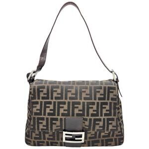 FENDI Zucca Mamma Bucket Bag, Canvas and Leather, Brown, Women's Handbag